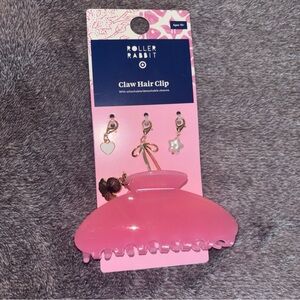 Roller Rabbit Pink Claw Clip with Charms